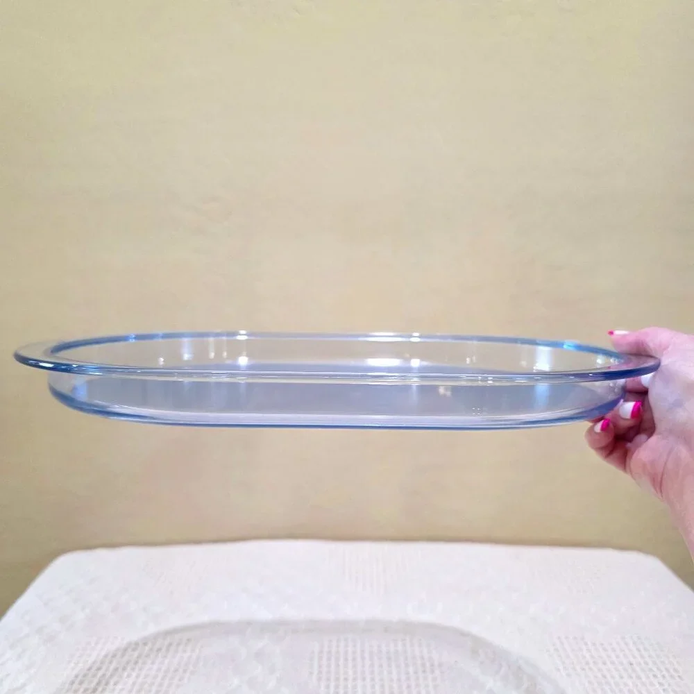 Authentic Tupperware Preludio Transparent Blue Acrylic Oval Serving Vanity Tray